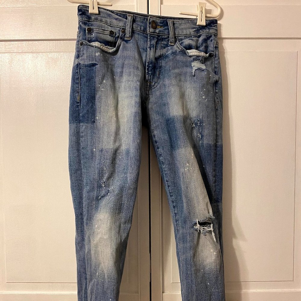 American Eagle Faux Patch Low Rise Jeans